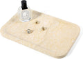Koville Marble Tray, 12"x8" Marble Vanity Tray for Countertop Bathroom Kitchen Dresser, Decorative Catchall Trays for Perfume Jewelry, Rectangular Stone Serving Tray(Beige)