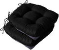 IASEAHK Chair Cushions for Dining Chairs, Seat Cushions for Kitchen Chairs, Indoor Seat Cushions with Ties, Tufted Foam Chair Pads, Non Slip Chair Cushions Set of 2, 15.5" x 15.5" x 4", Black