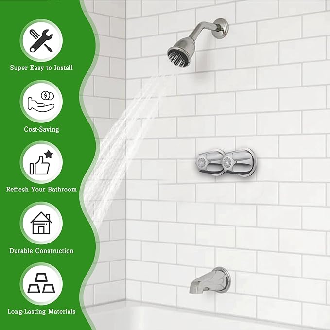 Shower Knob Replacement Compatible with Price Pfister Contessa & Windsor Tub and Shower Faucet Shower Knobs, Shower Knobs 2 Piece Replacement for Pfister Shower Handle Replacement (Brushed)