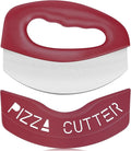 Urbanstrive Heavy Duty Stainless Steel Pizza Cutter with Cover, Super Sharp Blade Pizza Knife Pizza Cutter Rocker, Perfect Kitchen Gadgets for Pizza Cutting Home Essentials (Red)