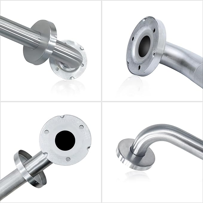 18 Inch Shower Grab Bar 2 Pack, 18" L x 1.25" D Brushed Nickel All-Welded Stainless Steel, ADA Safety Shower Handle for Bathroom,Stairway,Anti-Slip Grab Bars for Elderly,Handicap,Pregnant
