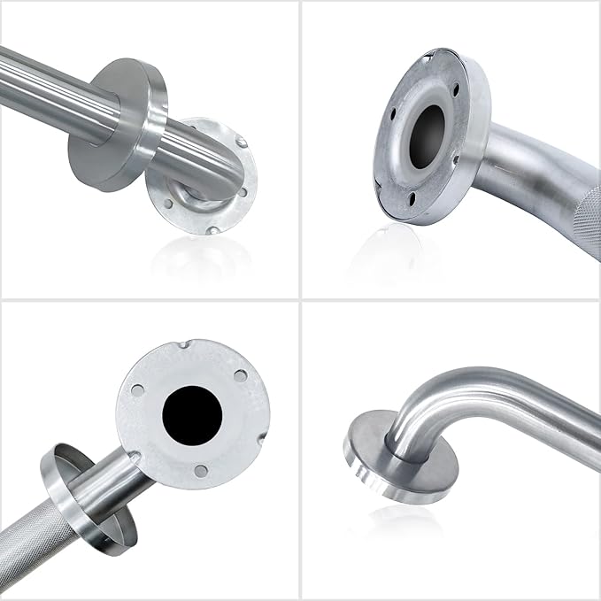 2 Pack Grab Bars for Bathroom, 24 Inch Chrome Stainless Steel Shower Grab Bar, 304 Stainless Steel Safety Grab Bar for Bathtubs and Showers, 500lbs Support Shower Bar for Seniors for Gifts