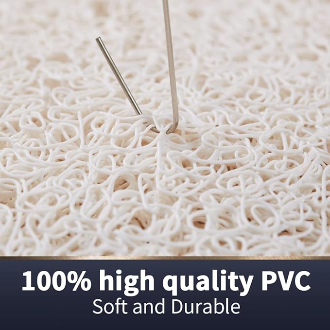 Asvin Soft Textured Bath, Shower, Tub Mat, 35x16 Inch, Phthalate Free, Non Slip Comfort Bathtub Mats with Drain, PVC Loofah Bathroom Mats for Wet Areas, Quick Drying