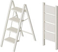 HillhutApex 4 Step Ladder, Lightweight Foldable 4 Step Stool with Anti-Slip Wide Pedal, 330lbs Capacity Aluminum Ladder for Household,Office,Garage(White)