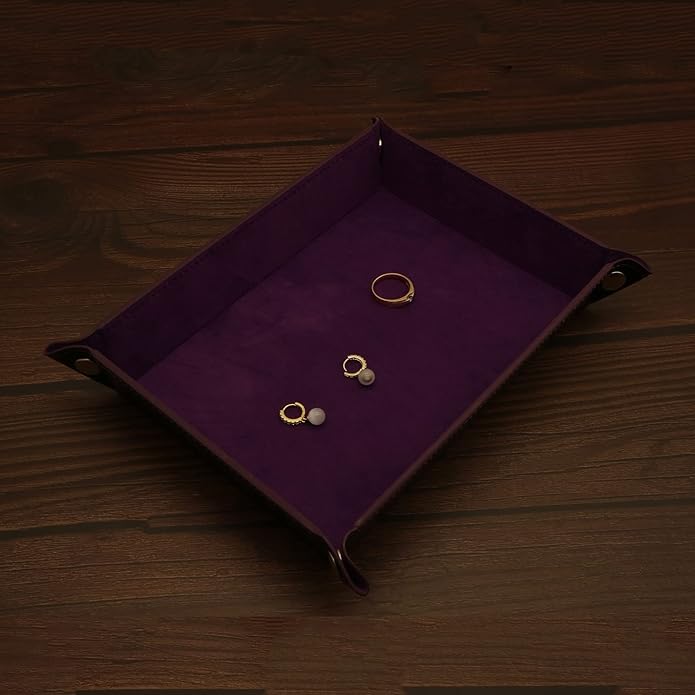 Valet Organizer - Catchall Tray for Jewelry, Wallets, Watches, Keys, Coins, Phones, Glasses - Perfect for Nightstand, Desk, Entryway