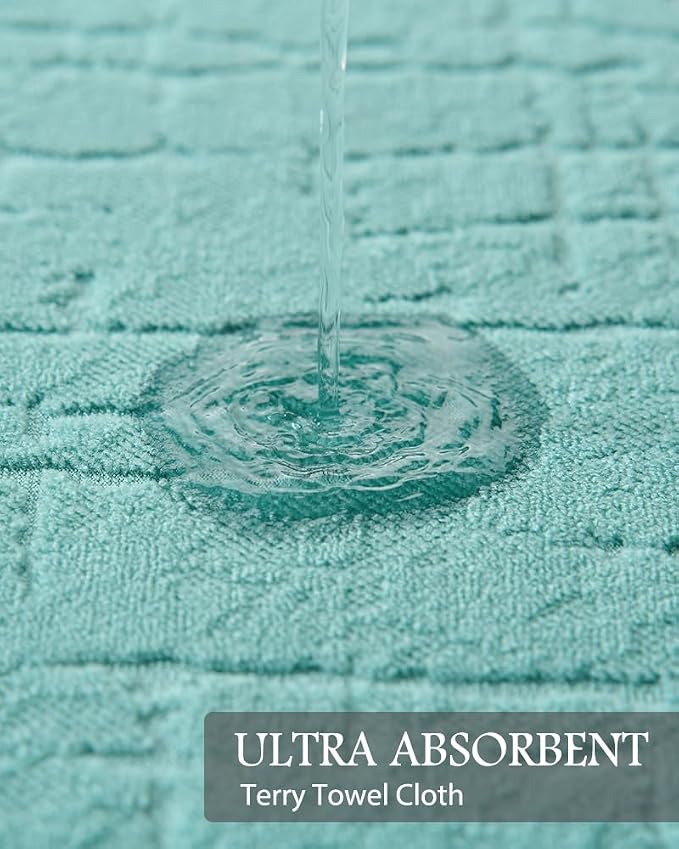 AMOAMI-Bath Mat-Absorbent Quick Dry Bathroom Floor Mats-Washable Rubber Backing Bath Mats for Bathroom Rugs Fit Under Door-Bath Rug for in Front of Sink Bathtub Shower Room, Lake 17''x59''