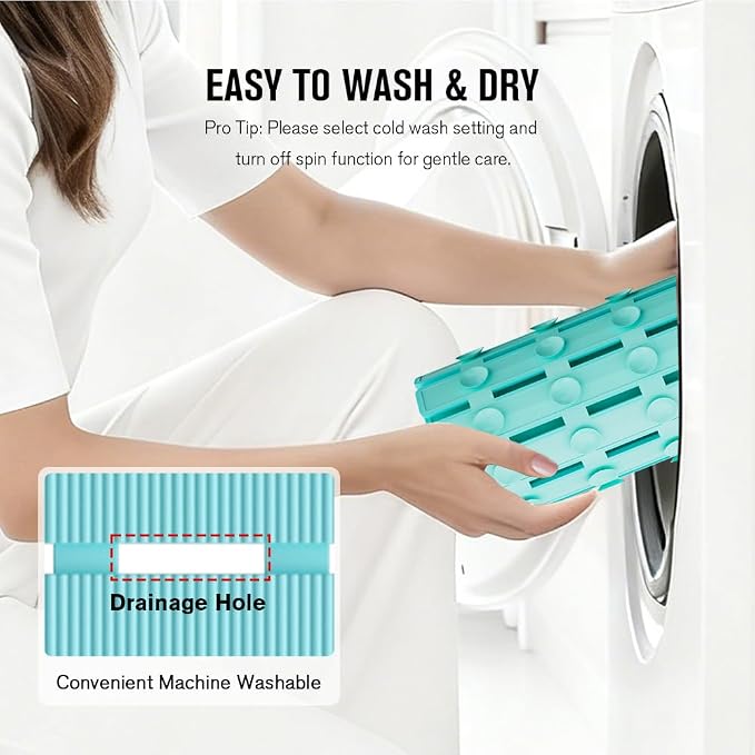 MBOSS Bath Tub Shower Mat Non Slip Bathtub Mats for Bathroom Shower Floor Mat Bath Mats for Shower Tub Anti Slip Shower Mat with Drain Hole and Large Suction Cups (Aqua Blue, 27.5 X 15.7 Inch)