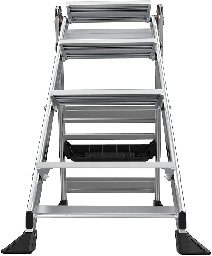 Little Giant Ladders, Jumbo Step, 4-Step, 3 foot, Step Stool, Aluminum, Type 1AA, 375 lbs weight rating, (11904), Gray