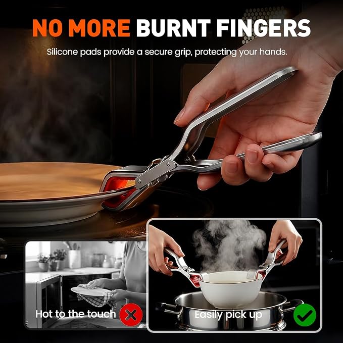 Hot Plate Grippers, 2026 Upgraded Multi Purpose Hot Plate Gripper, Anti-Scald Bowl Dish Grippers for Kitchen (1 PCS)