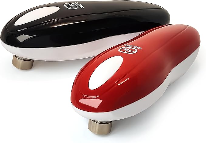 A1 Electric Can Opener – Smooth Edge Tin Opener with Easy-Touch Start & Stop, Ergonomic, Compact & Cordless Design - Red