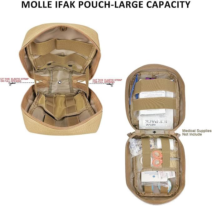 First Aid Pouch Empty Small, Tactical Molle EMT Pouch Compact Medical IFAK Rip Away Untility Bag Pouches