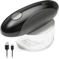 Rechargeable Electric Can Opener for Seniors with Arthritis, Handsfree Automatic Can Opener Electric with Smooth Edge, Magnet Lid Lifter, Fits Almost Can Sizes, Can Opener for Kitchen (Black & Grey)