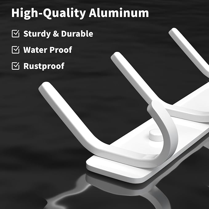 GWAAZXGZ Coat Rack Wall Mount Hooks - 15 Inch Matte White Metal 6-Hook Organizer Wall Mounted, Modern Kids Room, Entryway & Bathroom Hanger for Beach Towels, Coats, Purses, Bags (2 Pack)