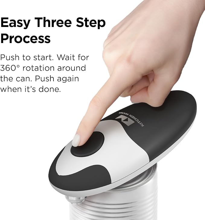 Kitchen Mama Auto 2.0 Electric Can Opener: Blade Opens Almost Any Can Pop or Soda Can - Automatic, Hands Free, Safe, Smooth Edge, Lid Remover, Battery Operated, Cordless, YES YOU CAN (Onyx Mist)
