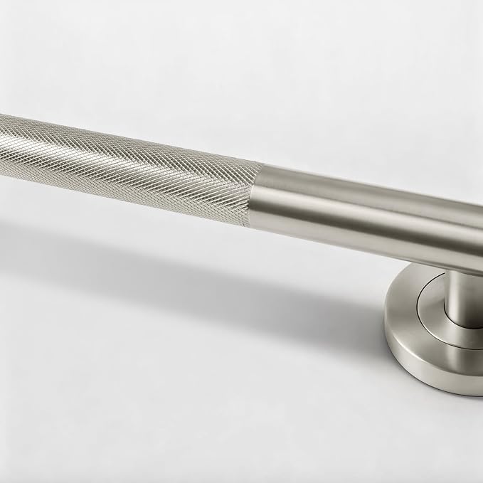 Lava Odoro Shower Grab Bars, 24" Stainless Steel Bathroom Safety Grab Bar, Upgrade Anti-Slip Knurling Shower Grab for Bathtub, Shower Handle for Elderly and Handicap, ADA Compliant, Brushed Nickel