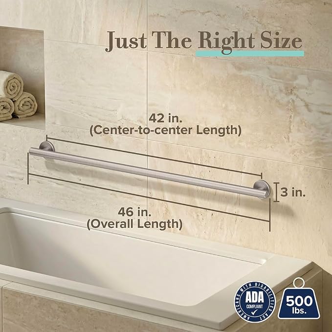 Gatco 859 Latitude II Grab Bar, Stainless Steel, 42-Inch