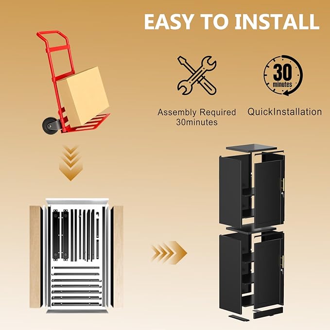 Tall Narrow Slim Metal Storage Cabinet with Lock 2 Doors and Shelves,Steel File Cabinets,Kitchen Pantry Cabinet Locker Organizer - 67" Locker Storage Cabinets for Bathroom,Bedroom,Office,Black