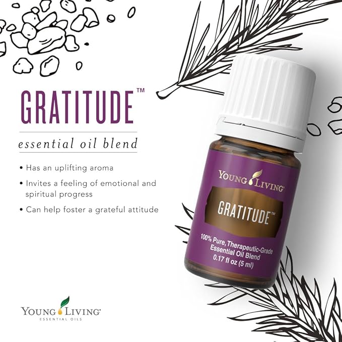 Young Living Gratitude Essential Oil Blend 5ml | Refreshing & Soothing Aroma | Ideal for Aromatherapy, Relaxation, Meditation, & Personal Care | Vegan, Gluten-Free, & Kosher Certified