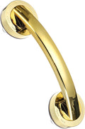 uxcell Grab Bars for Bathtubs and Showers, 9.1" Mirror Glass Door and Window Handles Powerful Shower Suction Cup Anti-Slip Safety Bars for Senior Shower Chairs Gold