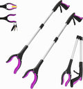 Grabber Reacher Tool - 2 Pack 32” Reacher Grabber Tool with Strong Magnetic and Swivel Head - Pick Up Stick Grabbers for Seniors, Trash, Surgery Recovery Must Haves Gifts(Pink)