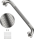 20 Inch Anti Slip Shower Grab Bar, YuanDe Brushed Nickel Stainless Steel Bath Grab Bar, Knurled Bathroom Safety Rail, Shower Handrail Support, Handicap Elderly Balance Assist Handles-1.25" Diameter