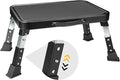 BONTEC Folding Step Stool, 3-Level Adjustable Metal Step Stool with Anti-Slip Pedal and Locking Legs, 330lbs Heavy Duty Folding Foot Stool, Portable Stepping Stool for Kids, Kitchen, Home, Office