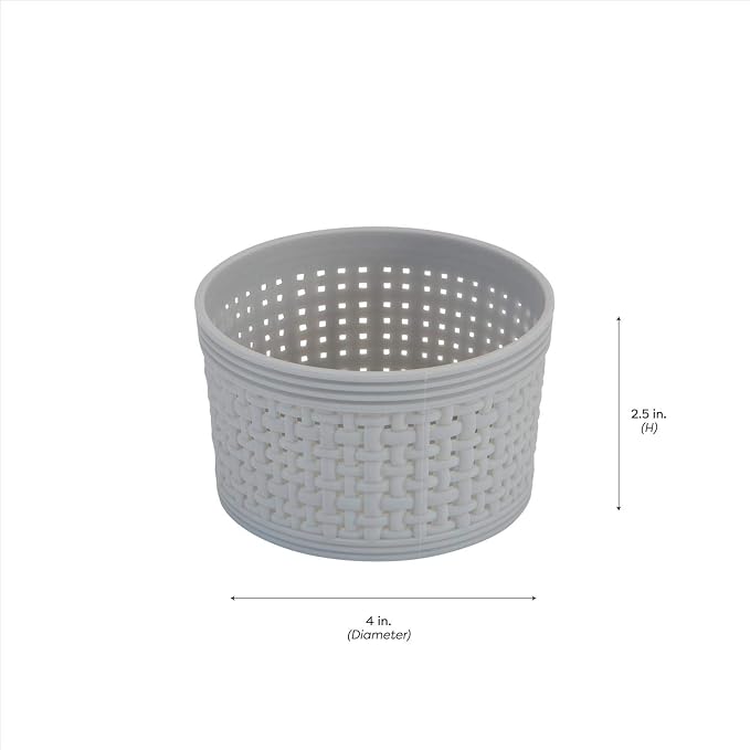 Simplify 10 Piece Organizing Set | Multiple Size Bins | Multipurpose | Office | Desk | Dorm | Bathroom | Storage Basket | Small Items | Accessories | Grey