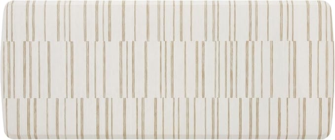 House of Noa Nama Standing Mat – Anti-Fatigue Kitchen Mats for Floor, Cushioned & Non-Slip Comfort Mat for Standing, Thick Foam Anti-Fatigue Mat for Kitchen & Workspaces, Nara Stripe Natural 30" x 72"