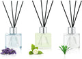 3 Pack Fragrance Reed Diffuser, 50ML Lavender Honey Jasmine White Tea Lemongrass Ginger Aromatherapy Diffuser Set with 12 Black Fiber Sticks,Air Freshener for Bedroom Bathroom Office