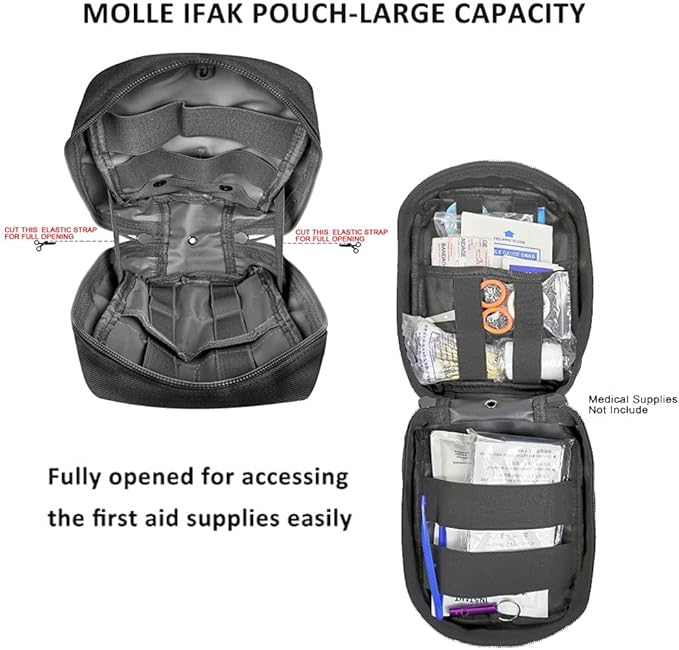 First Aid Pouch Empty Small, Tactical Molle EMT Pouch Compact Medical IFAK Rip Away Untility Bag Pouches