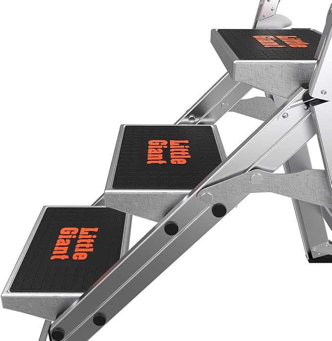 Little Giant Ladder Systems 10310BA Safety Step Stepladder with Handrail, 3-Step