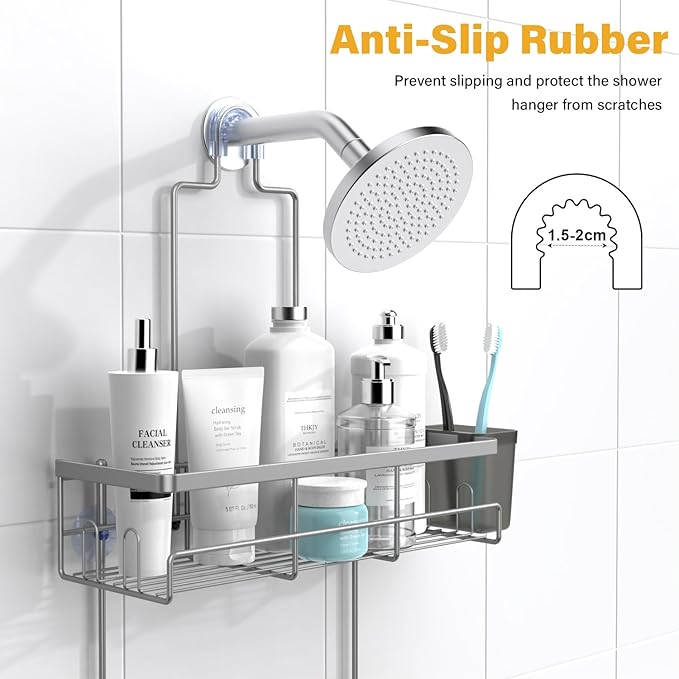 AKTECKE Shower Caddy Hanging Bathroom Organizer: Rustproof Shelf for Inside Shower - No Drilling Racks Over Showerhead - Bath Shelves for Shampoo Soap