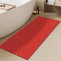 TYUU Christmas Bath Mat, Red Bathroom Rugs Non Slip Washable Thin Absorbent Bath Mat Fits Under Door Bathroom Floor Mat Perfect for Bath, Shower, or Sink 24"x70" Red