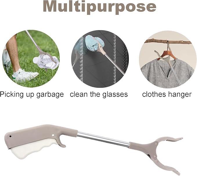 Grabber Tool, 2 Pack Grabber Reacher Tool 16 Inch Trash Litter Picker Grabber Stick for Elderly Kids Senior Reacher Claw Rubbish Tong Arm Extension Grabber