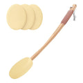 AmazerBath Lotion Applicator for Back, Feet, 4 Replacement Pads with 17" Curved Handle, Back Sunscreen Applicator for Kids, Elderly, Apply Skin Cream Medicine Moisturizer Tanner, Light Beige Yellow