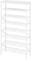 YATINEY 8 Tier Shoe Rack, Shoe Storage Organizer, Large Capacity Shoe Shelf Holds 32 Pairs of Shoes, Sturdy and Stable, for Entryway, Hallway, Closet, Dorm Room, White SS08WW