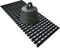 Black Weighted Non Slip Bathtub Mat Without Suction Cups,Textured TPE Bath Mat for Textured Tub & Shower Surfaces,Doesn't Float, Works on Tile and Stone(33.8”x 17”)