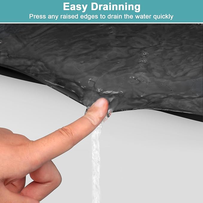 Undersink Waterproof Mat 31" x 19", Silicone Under Kitchen Sink Mat with Raised Edges, Under The Sink Organizer for Kitchen and Bathroom Leak Protection Black