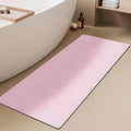 TYUU Pink Bath Mat, Bathroom Rugs Non Slip Washable Thin Absorbent Quick Dry Bath Mat Fits Under Door Bathroom Floor Mat Perfect for Bath, Shower, or Sink 17"x59" Pink