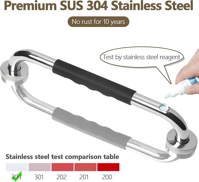 2 Pack Grab Bars for Bathroom, 32 Inch Anti Slip Bathroom Handicap Grab Bars for Showers, Safety Bath & Shower Grab Bar for Seniors, Shower Handles for Elderly, Tesuchan