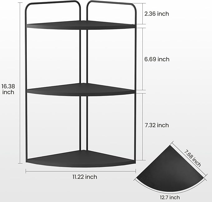 Forest Angle Bathroom Counter Organizer,Countertop Organizer,Vanity Organizers,Bathroom Storage,Bathroom Sink Caddy,Counter Shelf,Corner Counter,Corner Shelves(Black)