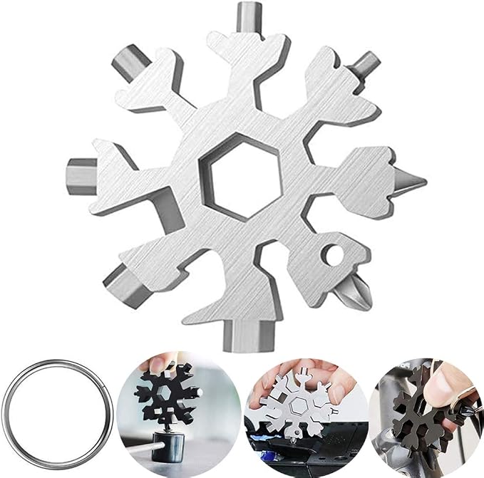 STAINLESS STEEL 18-in-1 Multi-Tool, Bottle Opener - Cool Alternatives for Men, Dads, Husbands - Silver