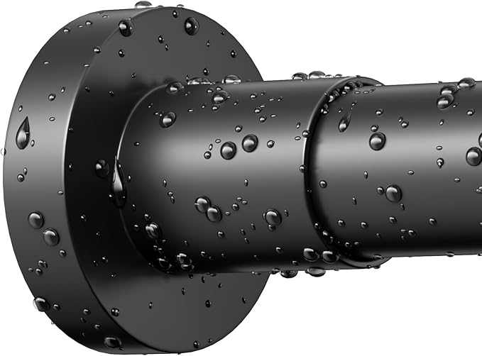 YNL Black Shower Curtain Rod 32-94 Inch(2.7-7.8ft), Non-Slip, Never Rust, Stainless Steel No Drill Spring Tension Shower Rod, Adjustable Long Curtain Rod for Bathroom Window Patio