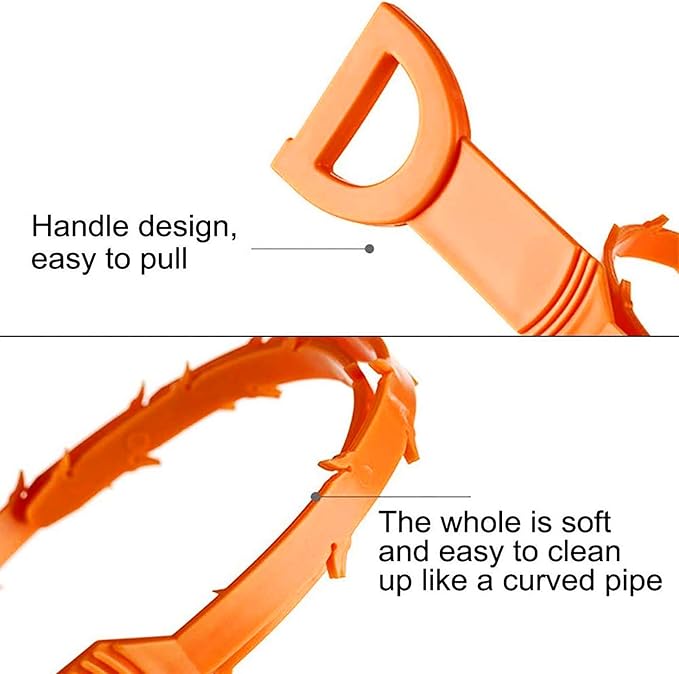 Drain Clog Remover Snake Tool for Hair and Debris, Unclog Toilet, Sink, Shower, Bathtub, Sewer