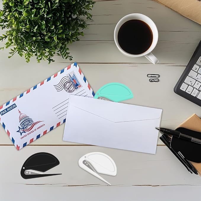 3 Pack Letter Opener Envelope Slitter – Envelope Opener with Safety Concealed Sharp Blade Neatly Opened Without Damage.Mail Opener for Women Men,Office Worker,Graduate Students,Home,Office,Postal