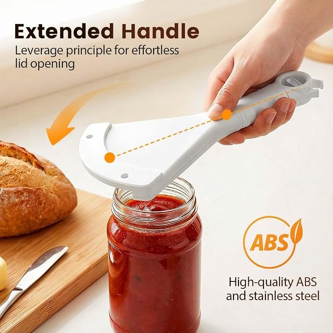 Adjustable Jar Opener Bottle Opener, 2026 Multifunctional Can Opener, Jar Opener for Weak Hand & Seniors with Arthritis, Manual Jar Lid Gripper Opener, Easy Twist Off (black,2pcs)