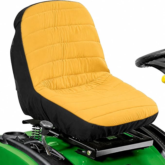 Tractor Seat Cover for Branson Tractors 2515 2020-Present, Lawn Tractor Seat Cover with Back Storage Pockets Durable Water-Resistant Protector for Compact Utility Tractor,Yellow