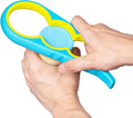 Jar Opener, Bloss Non Slip Jar Bottle Opener Jar Gripper for Weak Hands, Seniors With Arthritis and Children, 4 in 1 Multi-Function Colorful Can Opener Kitchen Tool Get Lids Off Easily, Blue Yellow