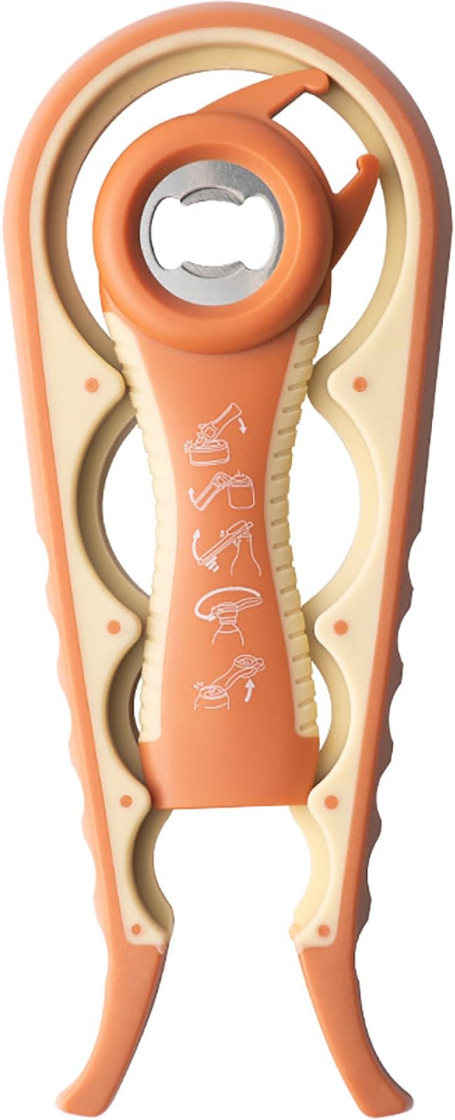 Bottle Opener for Arthritic Hand,Jar Opener for Old People, Children, Women, Those with Weak Hands,Multifunctional Kitchen Gadgets (A-Orange)