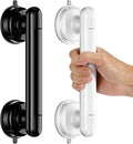 Upgraded 2-Pack Grab Bars for Shower Bathroom Wall, Heavy-Duty Suction Grab Bars Shower Handle Safety for Elderly Seniors Handicap, No Drilling Tool-Free, Reusable (Black and White)